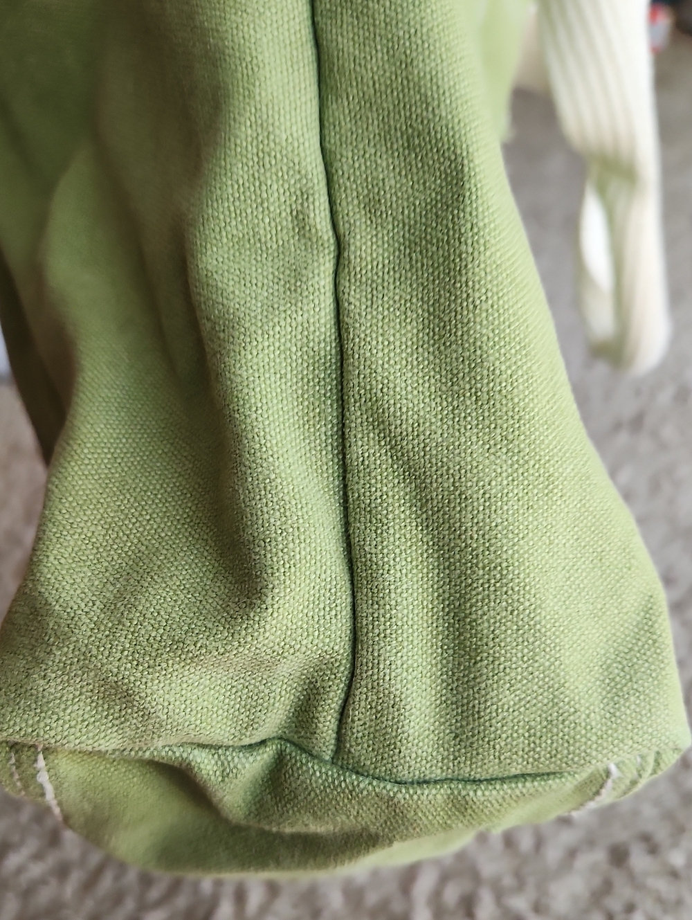 Life Is Good Green Floral Canvas Tote Bag with Cream Handles - Picture 8 of 11